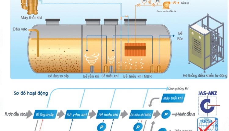 Hệ thống xử lý nước thải thông qua hố móng